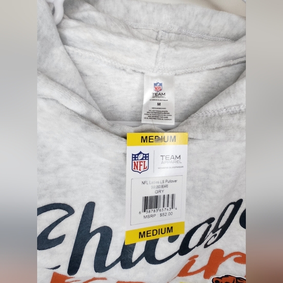 Chicago Bears Women's Hoodie Sleepwear Pullover Soft Terry Cloth NWT Medium NLF - Picture 4 of 8